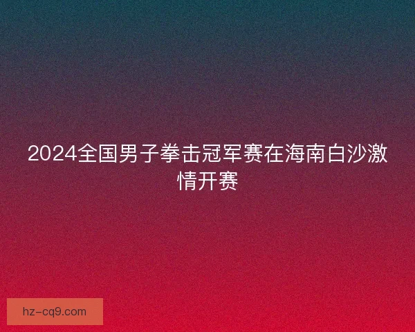 2024全国男子拳击冠军赛在海南白沙激情开赛 2024全国男子拳击冠军赛在海南白沙激情开赛